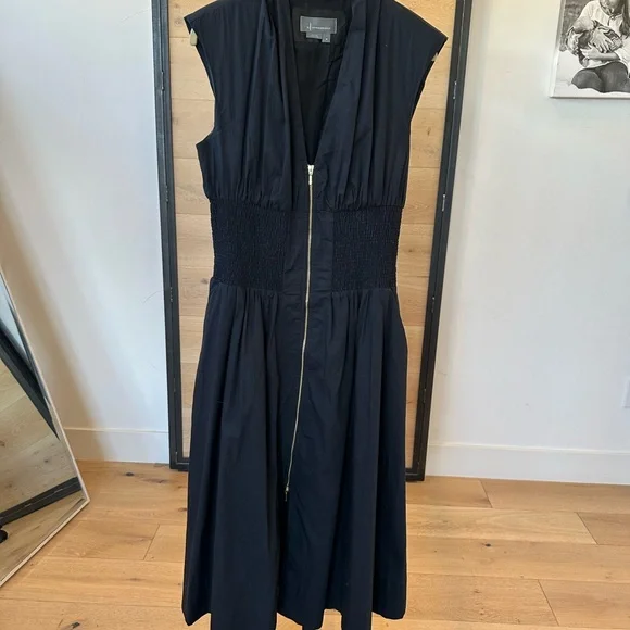 Anthropologie Black Midi Dress with Zipper - Picture 1 of 3